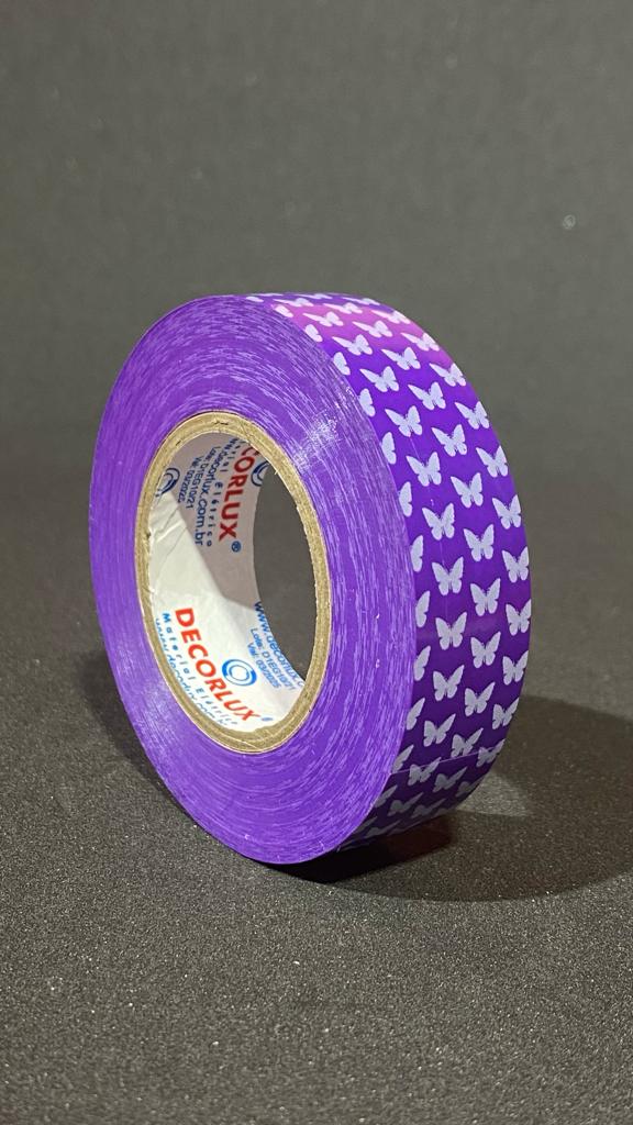 Fita roxa borboleta branca
