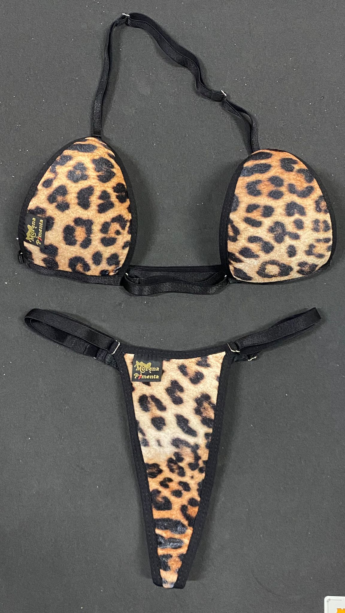 Bikíni fita brasileiro de tecido estampa oncinha#